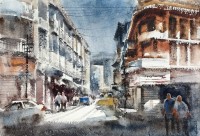 Farrukh Naseem, 15 x 22 Inch, Watercolor On Paper, Cityscape Painting,AC-FN-086